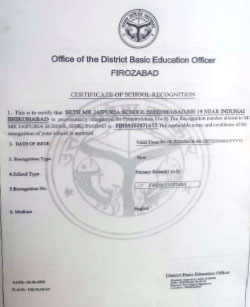Certificate of School Recognition 1 to 5